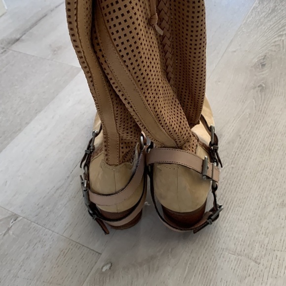 Anthropology BACIO 61 PALPARE Tan Leather KNEE BOOTS braided LEATHER HARNESS 8 - Picture 13 of 13